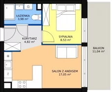 2 pokoje, apartament inwestycyjny 34,38 m², piętro 1, oferta nr A23, Ventis Apartments, Jastrzębia Góra, ul. Wczasowa