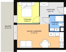 2 pokoje, apartament inwestycyjny 36,80 m², piętro 1, oferta nr A28, Ventis Apartments, Jastrzębia Góra, ul. Wczasowa
