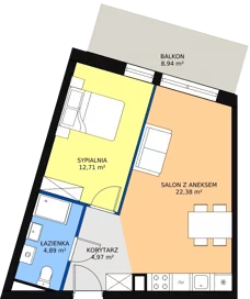 2 pokoje, apartament inwestycyjny 44,95 m², piętro 2, oferta nr A30, Ventis Apartments, Jastrzębia Góra, ul. Wczasowa