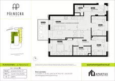 4 pokoje, mieszkanie 78,30 m², piętro 3, oferta nr B1/17, Apartamenty Północna, Lublin, Śródmieście, Śródmieście, ul. Północna 22/24
