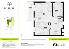 3 pokoje, mieszkanie 69,52 m², piętro 5, oferta nr B1/27, Apartamenty Północna, Lublin, Śródmieście, Śródmieście, ul. Północna 22/24