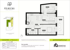 3 pokoje, mieszkanie 57,04 m², piętro 3, oferta nr B2/21, Apartamenty Północna, Lublin, Śródmieście, Śródmieście, ul. Północna 22/24