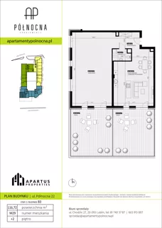 2 pokoje, mieszkanie 116,72 m², piętro 2, oferta nr B3/29, Apartamenty Północna, Lublin, Śródmieście, Śródmieście, ul. Północna 22/24