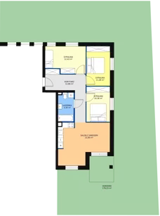 4 pokoje, apartament 76,17 m², parter, oferta nr A1, Villa Verona Mielno, Mielno, ul. Pogodna 4A