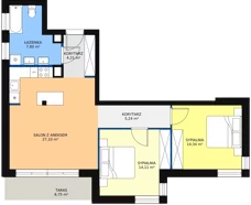 3 pokoje, apartament 73,63 m², piętro 1, oferta nr A16, Villa Verona Mielno, Mielno, ul. Pogodna 4A