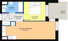 2 pokoje, apartament 39,58 m², piętro 3, oferta nr A32, Villa Verona Mielno, Mielno, ul. Pogodna 4A
