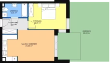 2 pokoje, apartament 50,46 m², parter, oferta nr A3, Villa Verona Mielno, Mielno, ul. Pogodna 4A