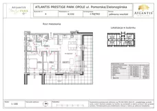 3 pokoje, apartament 69,81 m², piętro 1, oferta nr B4/1/02, Atlantis Prestige Park, Opole, Malinka, ul. Pomorska / Zielonogórska