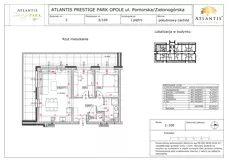 3 pokoje, apartament 65,65 m², piętro 1, oferta nr B3/1/109, Atlantis Prestige Park, Opole, Malinka, ul. Pomorska / Zielonogórska