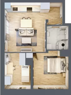 2 pokoje, mieszkanie 43,05 m², piętro 3, oferta nr 1/23, Osiedle Kościuszki - Osiedle Premium, Brzeg, ul. Kościuszki