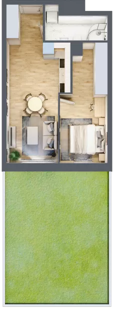 2 pokoje, mieszkanie 38,98 m², piętro 2, oferta nr 2/16, Osiedle Kościuszki - Osiedle Premium, Brzeg, ul. Kościuszki