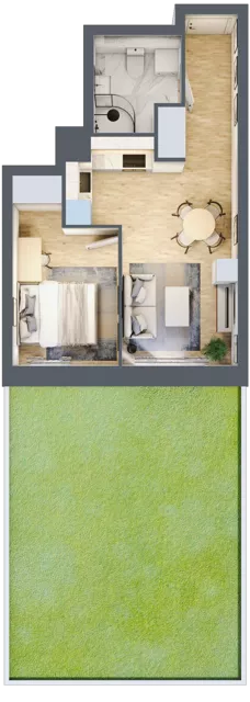 2 pokoje, mieszkanie 35,23 m², piętro 3, oferta nr 1/22, Osiedle Kościuszki - Osiedle Premium, Brzeg, ul. Kościuszki