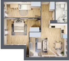 3 pokoje, mieszkanie 58,60 m², piętro 3, oferta nr 2/20, Osiedle Kościuszki - Osiedle Premium, Brzeg, ul. Kościuszki
