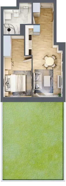 2 pokoje, mieszkanie 38,98 m², piętro 2, oferta nr 2/16, Osiedle Kościuszki - Osiedle Premium, Brzeg, ul. Kościuszki