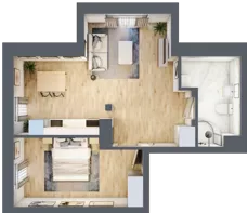 2 pokoje, mieszkanie 42,51 m², piętro 3, oferta nr 2/19, Osiedle Kościuszki - Osiedle Premium, Brzeg, ul. Kościuszki
