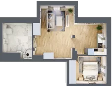 2 pokoje, mieszkanie 41,80 m², piętro 3, oferta nr 2/23, Osiedle Kościuszki - Osiedle Premium, Brzeg, ul. Kościuszki