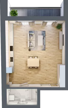 1 pokój, apartament 47,65 m², piętro 1, oferta nr 1_9, New Iron, Łódź, Śródmieście, ul. Andrzeja Struga 22