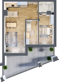 3 pokoje, apartament 76,53 m², piętro 1, oferta nr 1_2, New Iron, Łódź, Śródmieście, ul. Andrzeja Struga 22