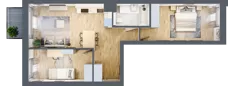 3 pokoje, mieszkanie 56,66 m², piętro 2, oferta nr A.31, Osiedle Fokus Ursus, Warszawa, Ursus, Szamoty, ul. Posag 7 Panien / Gierdziejewskiego