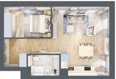 2 pokoje, mieszkanie 46,47 m², piętro 3, oferta nr A.173, Osiedle Fokus Ursus, Warszawa, Ursus, Szamoty, ul. Posag 7 Panien / Gierdziejewskiego