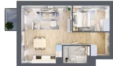 2 pokoje, mieszkanie 46,50 m², piętro 1, oferta nr A.65, Osiedle Fokus Ursus, Warszawa, Ursus, Szamoty, ul. Posag 7 Panien / Gierdziejewskiego