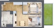 2 pokoje, mieszkanie 49,67 m², parter, oferta nr A.132, Osiedle Fokus Ursus, Warszawa, Ursus, Szamoty, ul. Posag 7 Panien / Gierdziejewskiego