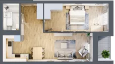 2 pokoje, mieszkanie 51,41 m², piętro 1, oferta nr A.161, Osiedle Fokus Ursus, Warszawa, Ursus, Szamoty, ul. Posag 7 Panien / Gierdziejewskiego