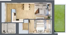 2 pokoje, mieszkanie 49,21 m², parter, oferta nr A.112, Osiedle Fokus Ursus, Warszawa, Ursus, Szamoty, ul. Posag 7 Panien / Gierdziejewskiego