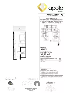 1 pokój, apartament inwestycyjny 30,56 m², parter, oferta nr 005, Apollo Resort, Świnoujście, Dzielnica Nadmorska, ul. Uzdrowiskowa