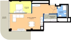 2 pokoje, apartament inwestycyjny 60,50 m², piętro 1, oferta nr 104, Apollo Resort, Świnoujście, Dzielnica Nadmorska, ul. Uzdrowiskowa
