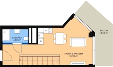 2 pokoje, apartament inwestycyjny 68,80 m², piętro 4, oferta nr 412, Apollo Resort, Świnoujście, Dzielnica Nadmorska, ul. Uzdrowiskowa