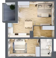 2 pokoje, mieszkanie 50,97 m², piętro 2, oferta nr 16, Nowa Pszczelna, Kraków, Dębniki, Ruczaj, ul. Pszczelna 38