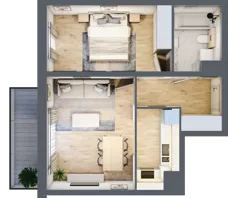 2 pokoje, mieszkanie 45,93 m², piętro 1, oferta nr 8, Nowa Pszczelna, Kraków, Dębniki, Ruczaj, ul. Pszczelna 38