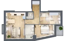 3 pokoje, mieszkanie 59,86 m², parter, oferta nr 1, Nowa Pszczelna, Kraków, Dębniki, Ruczaj, ul. Pszczelna 38