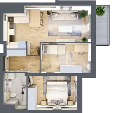 3 pokoje, mieszkanie 50,73 m², parter, oferta nr 5, Nowa Pszczelna, Kraków, Dębniki, Ruczaj, ul. Pszczelna 38
