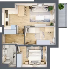 3 pokoje, mieszkanie 51,27 m², piętro 1, oferta nr 12, Nowa Pszczelna, Kraków, Dębniki, Ruczaj, ul. Pszczelna 38