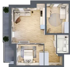 3 pokoje, mieszkanie 59,96 m², piętro 1, oferta nr F-BYD-E1-LM-2_M11, Osiedle Nowe Horyzonty, Bydgoszcz, Bartodzieje, ul. Mała 8,10 / Fordońska 16,18