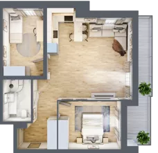 3 pokoje, mieszkanie 60,35 m², piętro 2, oferta nr F-BYD-E1-LM-2_M23, Osiedle Nowe Horyzonty, Bydgoszcz, Bartodzieje, ul. Mała 8,10 / Fordońska 16,18
