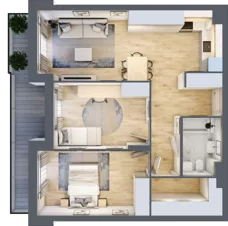3 pokoje, mieszkanie 62,87 m², piętro 2, oferta nr F-BYD-E1-LM-1_M23, Osiedle Nowe Horyzonty, Bydgoszcz, Bartodzieje, ul. Mała 8,10 / Fordońska 16,18