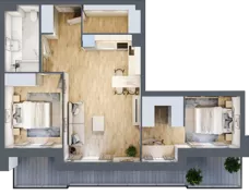 3 pokoje, mieszkanie 61,62 m², piętro 3, oferta nr F-BYD-E1-LM-2_M26, Osiedle Nowe Horyzonty, Bydgoszcz, Bartodzieje, ul. Mała 8,10 / Fordońska 16,18