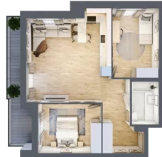 3 pokoje, mieszkanie 61,11 m², piętro 3, oferta nr F-BYD-E1-LM-2_M33, Osiedle Nowe Horyzonty, Bydgoszcz, Bartodzieje, ul. Mała 8,10 / Fordońska 16,18