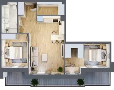 3 pokoje, mieszkanie 61,99 m², piętro 6, oferta nr F-BYD-E1-LM-2_M59, Osiedle Nowe Horyzonty, Bydgoszcz, Bartodzieje, ul. Mała 8,10 / Fordońska 16,18