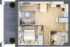 4 pokoje, mieszkanie 74,38 m², piętro 2, oferta nr 65, Osiedle JAR Heweliusza - bud. C, Toruń, Wrzosy, JAR, ul. Jana Keplera 54-56
