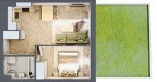 2 pokoje, mieszkanie 35,68 m², parter, oferta nr 4, Osiedle JAR Heweliusza - bud. D, Toruń, Wrzosy, JAR, ul. J. Heweliusza 15, 15A