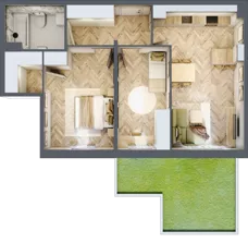 3 pokoje, mieszkanie 64,26 m², parter, oferta nr 7, Osiedle JAR Heweliusza - bud. D, Toruń, Wrzosy, JAR, ul. J. Heweliusza 15, 15A