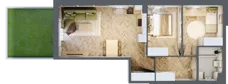 3 pokoje, mieszkanie 54,38 m², parter, oferta nr 37, Osiedle JAR Heweliusza - bud. D, Toruń, Wrzosy, JAR, ul. J. Heweliusza 15, 15A