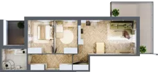 3 pokoje, mieszkanie 61,01 m², piętro 1, oferta nr 10, Osiedle JAR Heweliusza - bud. D, Toruń, Wrzosy, JAR, ul. J. Heweliusza 15, 15A