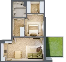 2 pokoje, mieszkanie 48,29 m², parter, oferta nr 8, Osiedle JAR Heweliusza - bud. D, Toruń, Wrzosy, JAR, ul. J. Heweliusza 15, 15A