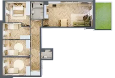 5 pokoi, mieszkanie 86,52 m², parter, oferta nr 28, Osiedle JAR Heweliusza - bud. D, Toruń, Wrzosy, JAR, ul. J. Heweliusza 15, 15A