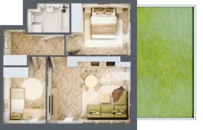 3 pokoje, mieszkanie 48,27 m², parter, oferta nr 32, Osiedle JAR Heweliusza - bud. D, Toruń, Wrzosy, JAR, ul. J. Heweliusza 15, 15A